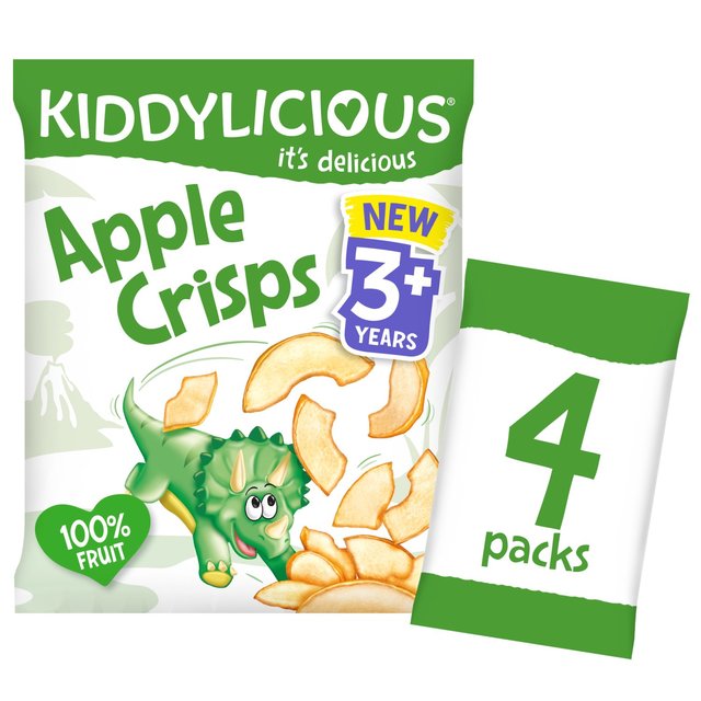 Kiddylicious Apple Crisps Kids Snacks Multi 4 x 12g