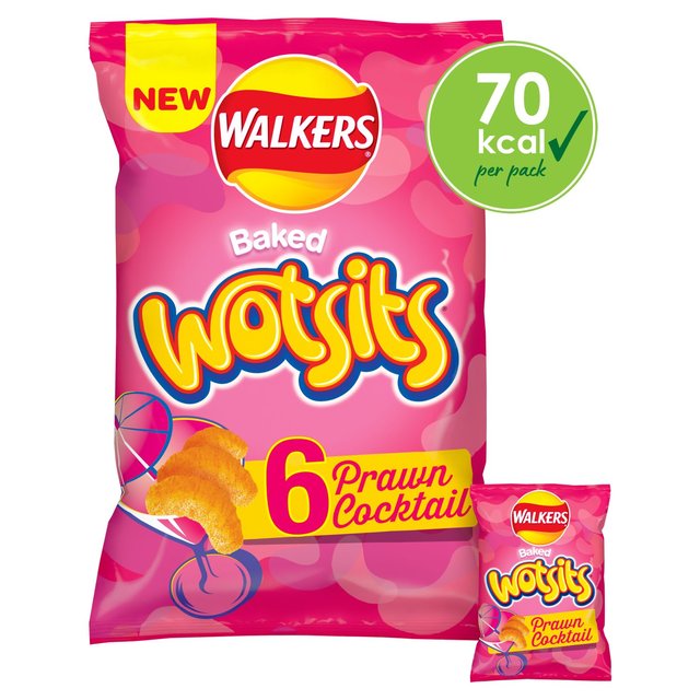 Walkers Wotsits Prawn Cocktail Multipack Snacks Crisps 6 per pack