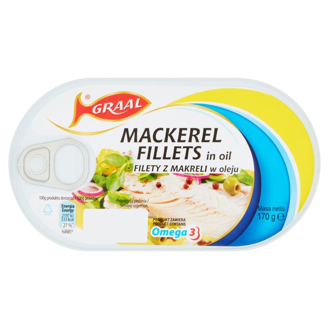 Graal Mackerel Fillets in Oil 170g