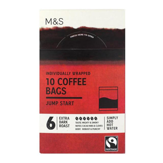 M&S Individually Wrapped Jump Start Coffee Bags 10 x 7.5g