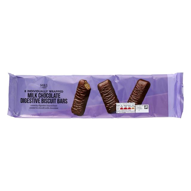 M&S 8 Chocolate Digestive Biscuit Bars 182g