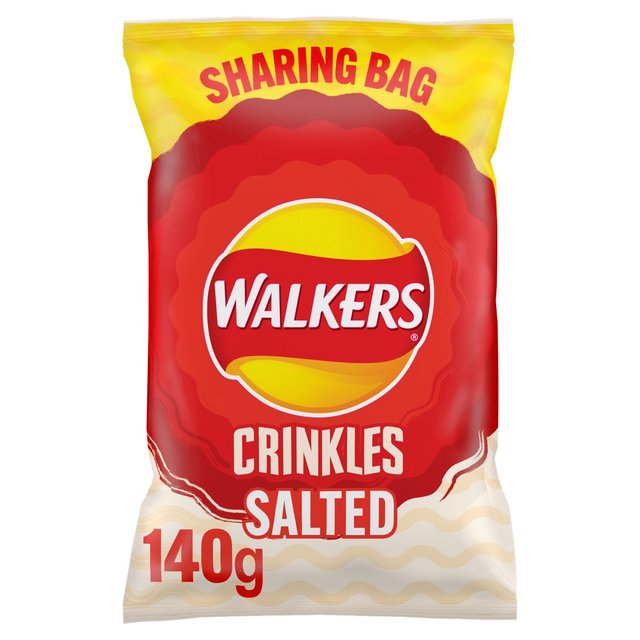 Walkers Crinkles Simply Salted Sharing Bag Crisps 140g