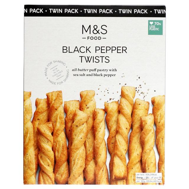 M&S Black Pepper Twists Twin Pack 250g