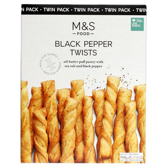 M&S Black Pepper Twists Twin Pack 250g