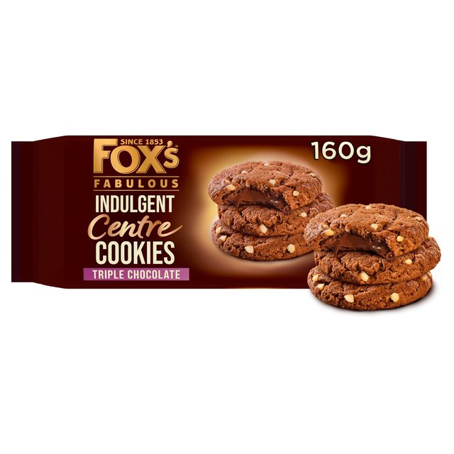 Fox's Biscuits Triple Chocolate Indulgent Centre Cookies 160g