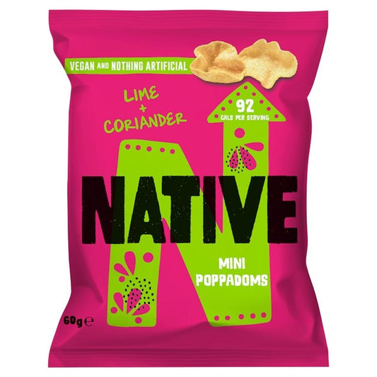 Native Snacks Lime & Coriander Mini Poppadoms 60g