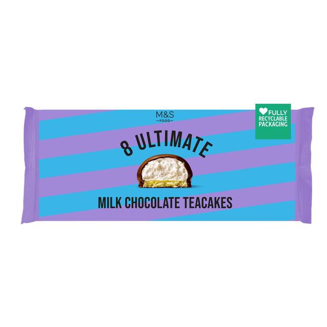 M&S 8 Ultimate Milk Chocolate Teacakes 240g