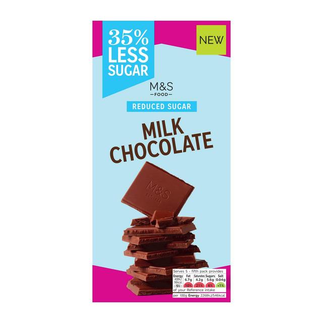 M&S Reduced Sugar Milk Chocolate 90g