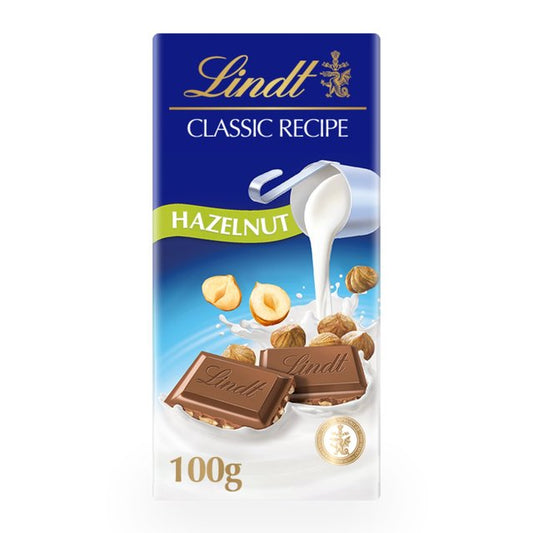 Lindt Classic Recipe Hazelnut Milk Chocolate Bar 100g