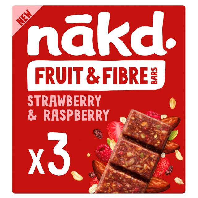 nakd. Fruit & Fibre Strawberry & Raspberry Multipack 3 x 44g