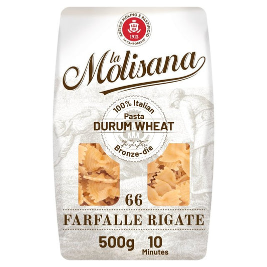 La Molisana Farfalle Rigate Striped Pasta No.66 500g