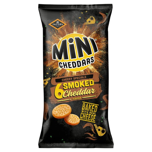 Jacob's Mini Cheddars Smoked Cheddar Multipack Baked Snacks 6 per pack