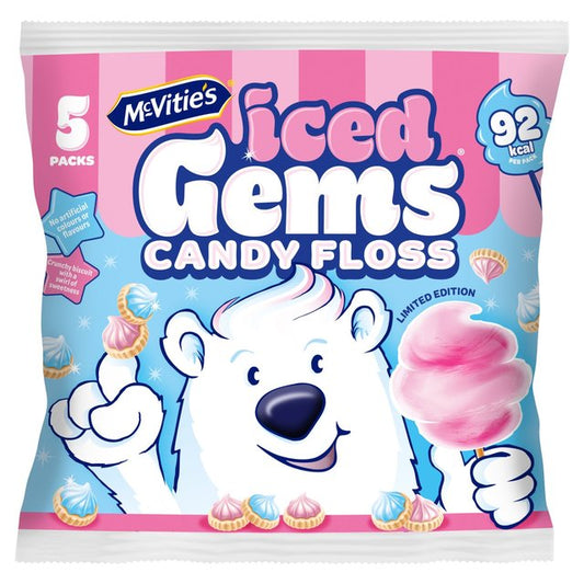 McVitie's Candyfloss Iced Gems Multipack Biscuits 5 x 23g, 115g 5 x 23g