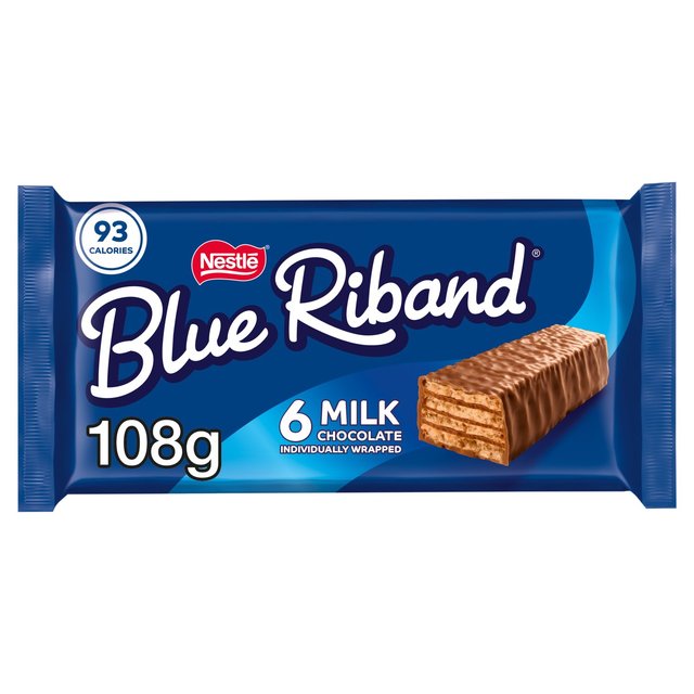 Blue Riband Milk Chocolate Biscuit Bars Multipack 6 x 18g Blue Ribbon ...