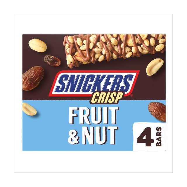 Snickers Crisp Fruit & Nut Chocolate Multipack Bars 4 x 32g スニッカーズ クリス ...