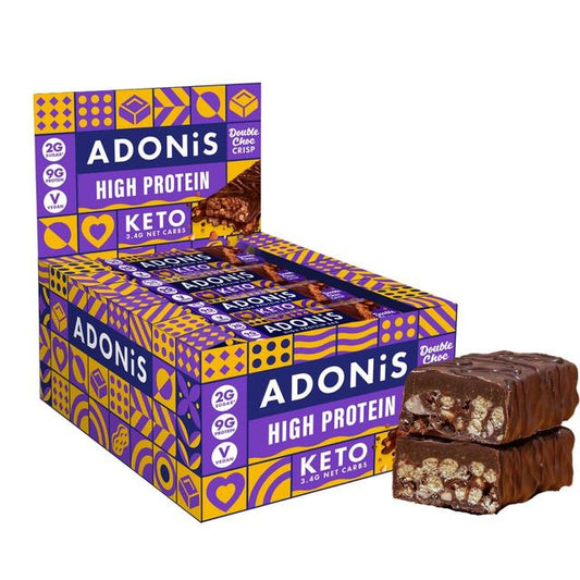 ADONiS Double Choc Crisp Keto Protein Bar 16 per pack