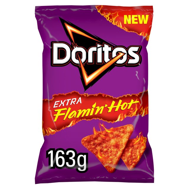 Doritos Extra Flamin' Hot Sharing Bag Snacks 163g