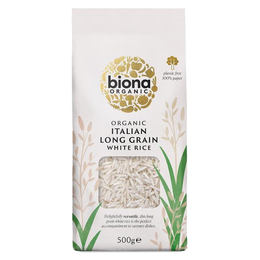 Biona Organic Long Grain Italian White Rice 500g