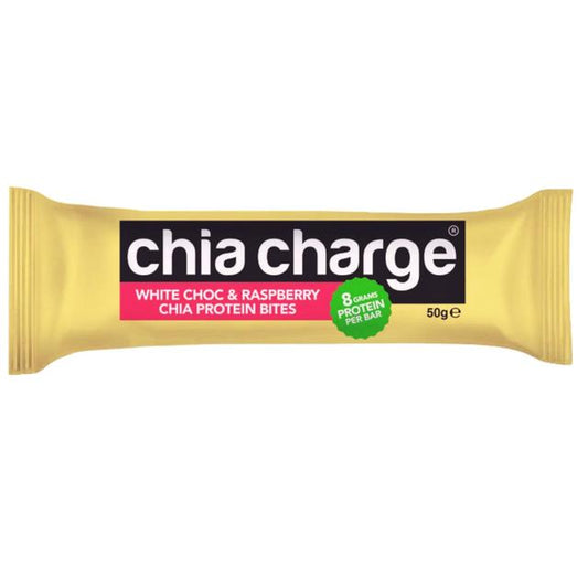 Chia Charge Protein Bite White Choc & Raspberry 50g