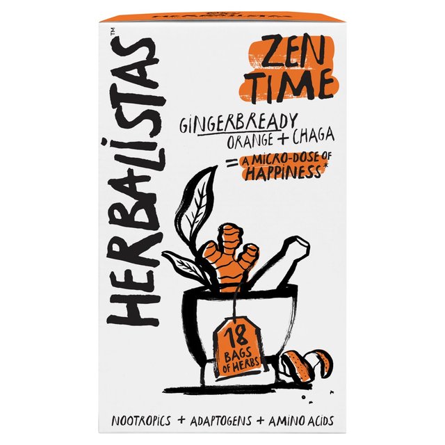 Herbalistas Zen Time Herbal Tea with Gingerbread, Orange & Chaga 18 per pack