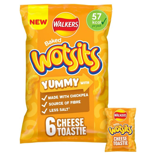 Walkers Wotsits Cheese Toastie Multipack Chickpea Crisps 6 x 12g