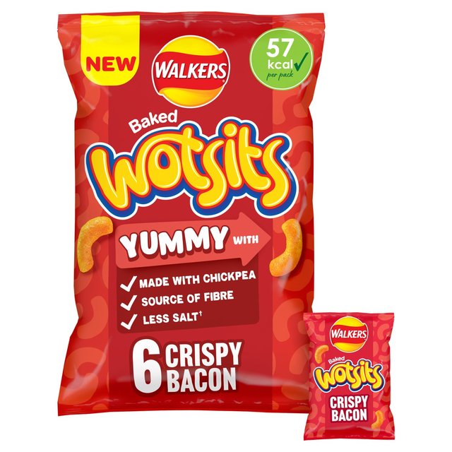 Walkers Wotsits Crispy Bacon Multipack Chickpea Crisps 6 x 12g