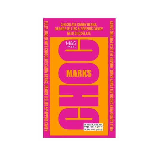 M&S Choc Marks Candy Beans, Orange Jellies & Popping Candy Milk Chocolate 180g