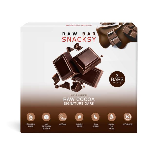 Snacksy Raw Chocolate Signature Dark 3 x 40g