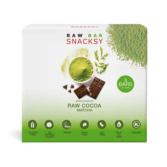 Snacksy Raw Chocolate Matcha 3 x 40g