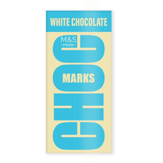 M&S Choc Marks White Chocolate Bar 180g