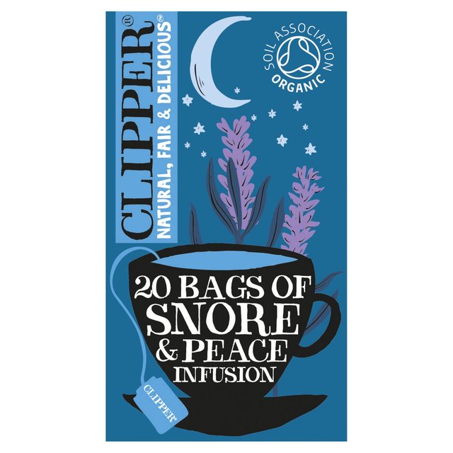 Clipper Snore & Peace Organic Chamomile Lemon Balm & Lavender Tea Bags 20 per pack