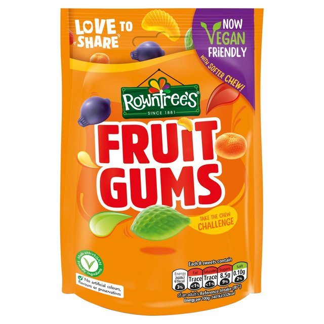 Rowntree's Fruit Gums Sweets Sharing Bag 150g Rowntree's Fruit Gums Sw ...