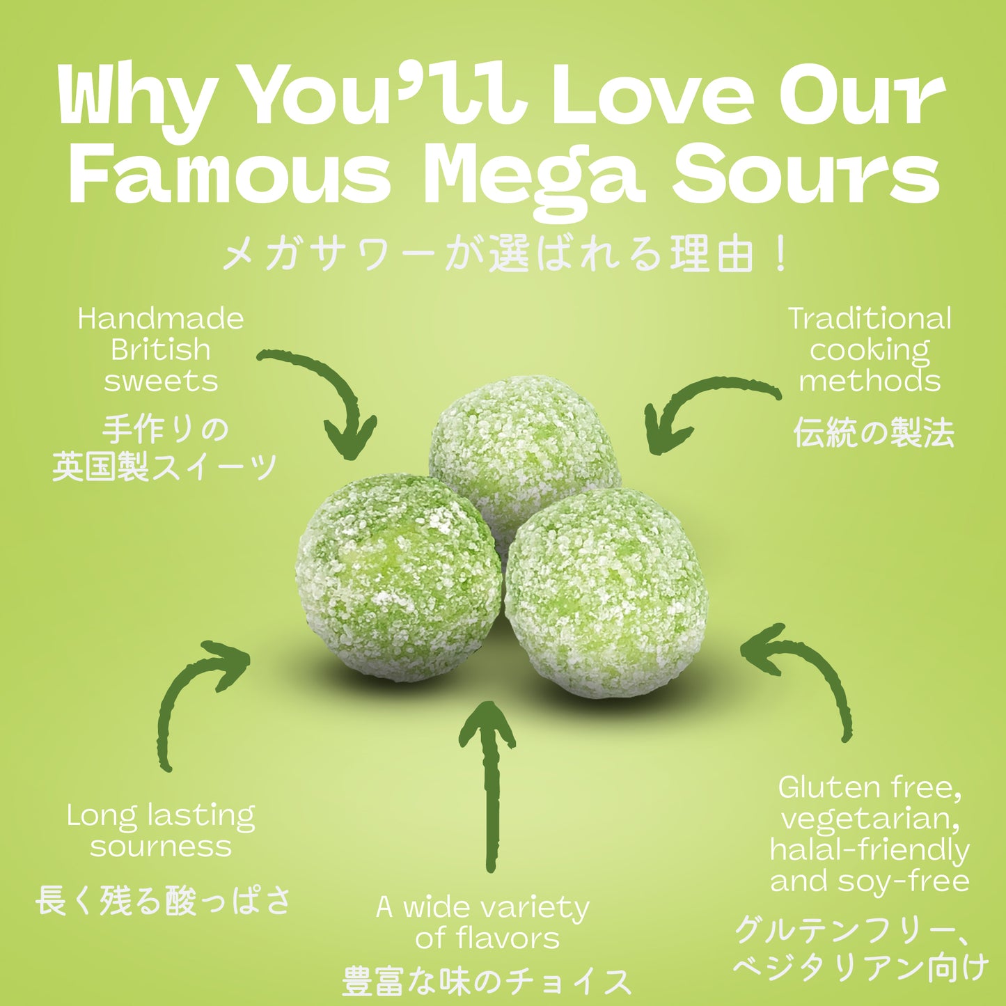 [Authentic Manufacturer Product] Barnetts Mega Sour Apple (250g, 500g) Mega Sour Barnett Mega Sour Apple Flavor Sour Candy