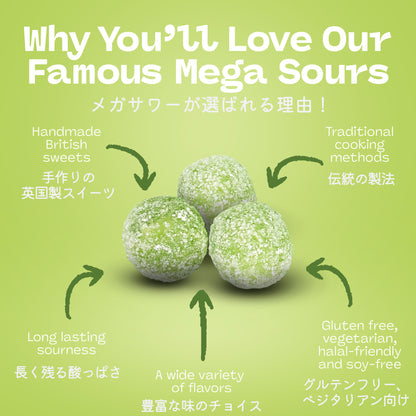 [Authentic Manufacturer Product] Barnetts Mega Sour Apple (250g, 500g) Mega Sour Barnett Mega Sour Apple Flavor Sour Candy