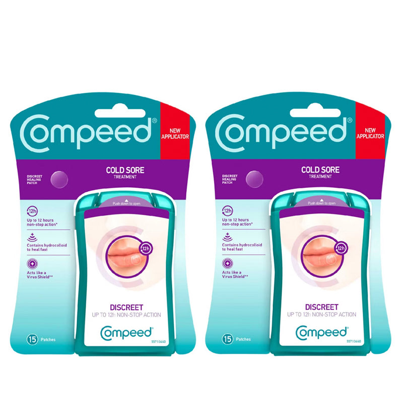 Compeed Cold Sore Healing Patch 15 Patches x 2packs コンピード 唇ヘルペス用 パッチ (15パッチ x 2箱) 唇 ヘルペスパッチ