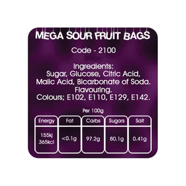 【メーカー正規品】Barnetts Mega Sour Fruits 250g メガサワー バーネット メガサワー フルーツ味 250g サワーキャンディ