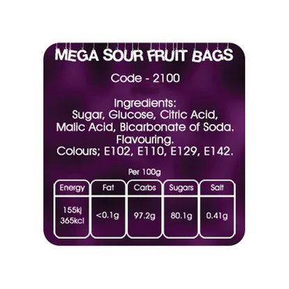 【メーカー正規品】Barnetts Mega Sour Fruits 250g メガサワー バーネット メガサワー フルーツ味 250g サワーキャンディ