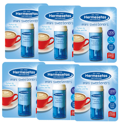 Hermesetas Mini Sweeteners 1200 x 6 Packs ノンカロリー 甘味料 エルメスタ 1200粒 x 6パック まとめ買い 糖質オフ