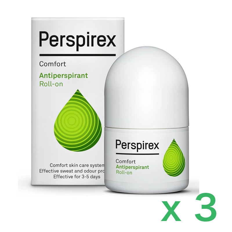 【3本セット】Perspirex Roll on Comfort 20ml x 3 パースピレックス コンフォート 敏感肌用 ロールオン 制汗剤 20ml わき汗 脇 デオドラント 直塗り