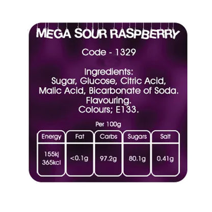 【メーカー正規品】Barnetts Mega Sour Raspberry 250g メガサワー バーネット メガサワー ラズベリー 250g サワーキャンディ