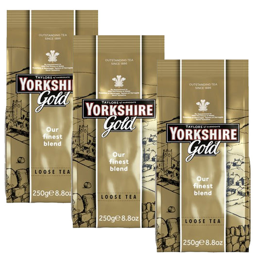 Yorkshire Gold Leaf Tea 250g x 3packs 【3袋まとめ買い】ヨークシャー ゴールド リーフティー 紅茶 ヨークシャーティー 茶葉 イギリス