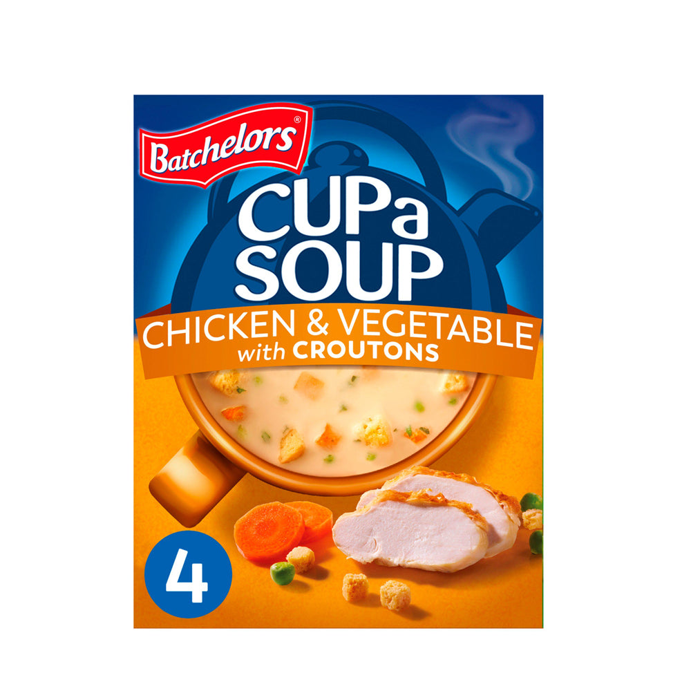 Batchelors Cup a Soup, Chicken & Vegetable with Croutons x4 110g バチェラーズ カップスープ チキン＆ベジタブル クルトン入り 110g x4