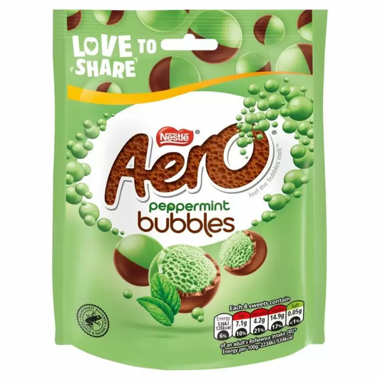 Aero Bubbles Peppermint Mint Chocolate Sharing Pouch 92g