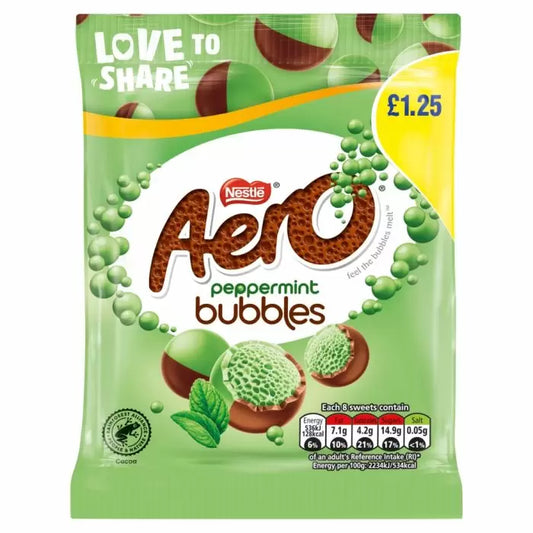 Aero Bubbles Peppermint Mint Chocolate Sharing Bag 80g £1.25 PMP